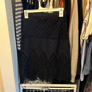 Lace black pencil skirt